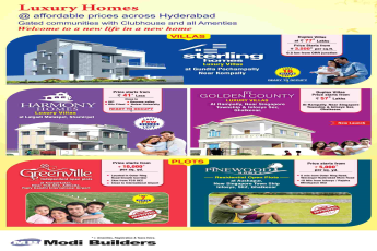 Invest in gated community Modi homes with clubhouse & all amenities in Hyderabad